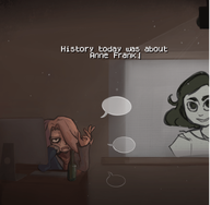 anne_frank bottle computer computer_keyboard computer_monitor dust english_text Maya's_diary Maya's_diary_comic meta:general_fanart projector purple_hair text unknown_artist vera // 799x784 // 417KB