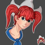 :) artist:fran_zellig dutch_bonnet dutch_cap earring green_eyes meta:general_fanart pigtails red_hair single_color_background single_colour_background smile tryn Volendam_Hat // 2048x2048 // 393KB