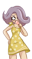 artist:gussywussy dress flower flowers ice_cream meta:general_fanart purple_hair vera white_void // 1248x2300 // 1.5MB