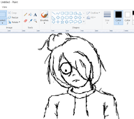 arrow circle english_text eraser frown hair_bun hoodie magnifying_glass maya meta:general_fanart mspaint paint_brush paint_bucket paint_can pencil shapes star text unknown_artist white_void // 919x819 // 92KB