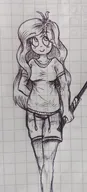 artist:oekakigod coco drawing holding_object meta:rijkskunst no_color sketch sword // 1472x3264 // 1.4MB