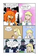 ak-47 artist:maypachi_hmone baton black_pointer blonde_hair blue_eyes bow capelet clones comic exclamation_mark freckles gun hat hats mymy orange_hair pointer speech_bubble speech_bubbles star_of_david text text_bubble text_bubbles the_return_comic tie weapon Yana // 1080x1527 // 164KB