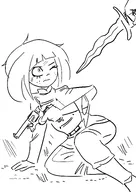 actual_gun colonial_uniform cosplay freckles gun insectary_(artist) meta:general_fanart mymy red_hair sword voc // 2480x3507 // 439KB