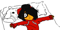 bed hoodie lying maya meta:general_fanart milktag_(minor) plushie // 500x250 // 25KB
