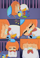binky comic crib gem kapitein_koek kapitein_koek_plush niggerwiggle night_cap nightcap orange_hair plush plush_body sleeping sleepy text variant:agugu waking_up // 1387x2012 // 892KB