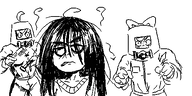 annoyed artist:oekakigod coco hazmat_suits maya meta:rijkskunst mymy niggerwiggle no_color oekaki stink_lines // 500x250 // 42KB