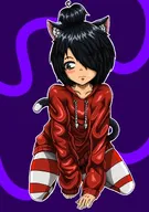 artist:myidistd black_hair catgirl green_eyes hoodie maya meta:general_fanart tagme // 225x320 // 19KB
