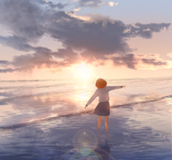 beach calm meta:general_fanart mymy sun water // 3956x3696 // 10MB