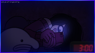 artist:studio_massa blobfish clock Illustraties_(official) maya night official_art petjeaf phone smiling tear text // 3840x2160 // 6.7MB