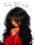 artist:colarikal blushing green_eyes hair_down hands_together looking_down maya meta:general_fanart open_mouth sweating text // 1609x2048 // 1.7MB