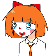 artist:c0mputer1sm bow clown clown_makeup meta:general_fanart mymy orange_hair tie white_void // 431x455 // 24KB