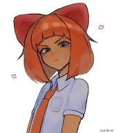 argry artist:bublikoe blue_eyes blush bow freckles meta:general_fanart mymy orange_hair tiw white_void // 1400x1600 // 128KB