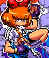 artist:castoratomico bow gloves meta:general_fanart mymy orange_hair punching_wall skirt tie voc voc_flag // 1600x1900 // 1.3MB