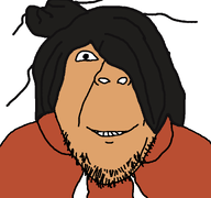 clothes emo_hair hair maya ongezellig orange_skin smile soyjak stubble variant:bernd // 1200x1125 // 58KB