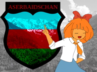 azerbaijan azerbaijani_flag bow flag freckles german_text meta:general_fanart mymy orange_hair skirt song text tie tree video // 1442x1080, 11s // 3.1MB