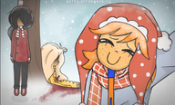 artist:mrcarhyla blood camera coco knife maya mymy outdoors outside scarf snowing suicide winter_clothing // 1421x861 // 1.2MB