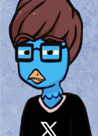 background_character beak bird blue_skin glasses raised_eyebrow rens smug squinting twitter x xitter // 780x1080 // 205KB
