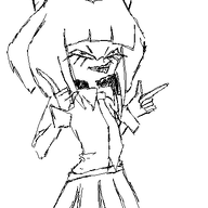 artist:brim black_and_white bow hand_guns meta:general_fanart mymy skirt tie white_void // 400x400 // 4.6KB