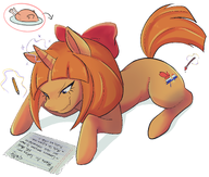 artist:asikku artists bow brimstone mlp my_little_pony mymy orange_hair text // 2136x1811 // 1.3MB