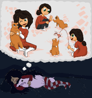 blobfish cat child dreaming fisheye_(drawfag) maya meta:rijkskunst night Noga sleeping // 5600x5960 // 2.3MB