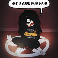 artist:studio_massa candles dialogue emo goth goth_maya Illustraties_(official) mad maya official_art pentagram petjeaf satanic text toilet_paper // 2400x2400 // 6.9MB