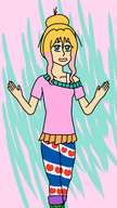 blonde_hair friesland_flag frisian_flag frisian_thigh_highs green hair_bun meta:general_fanart partially_dyed_hair shirt skirt sleeveless_under tanktop undershirt unknown_artist wifebeater yfke // 720x1280 // 335KB