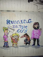 black_hair blonde_hair brown_hair cleo coco dyed_hair english_text frisian_thigh_highs headphones marker_(medium) meta:rijkskunst notebook partially_dyed_hair running_in_the_60s sign skirt smiling_friends text yfke zoey // 2448x3264 // 3.0MB