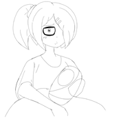 after_birth artist:Lem0rmon baby black_hair hair_clip hair_covering_eye hair_over_eye hair_over_eye_(maya) maya meta:general_fanart ponytail pregnant white_void // 1350x1500 // 247KB