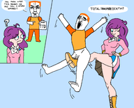 boot boots coco cope coping holding_object kicking purple_hair question_mark question_marks smug subvariant:front_facing_chud tranny trans trans_flag ttd twp variant:chudjak variant:coco_kicking_chud zach // 2072x1676 // 423KB