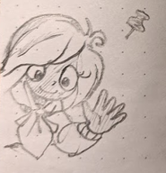 coco drawing looking_at_viewer meta:rijkskunst pin pushpin sketch smiling wave // 278x289 // 97KB