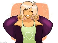 artist:fran_zellig blank_background blonde_hair coco jacket meta:general_fanart smiling tagme // 2048x1536 // 203KB