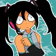 :( artist:vexxuco cyan_background hatsune_miku headphones looking_at_viewer meta:general_fanart sad // 1752x1752 // 252KB