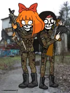 artist:daemonsiegeism assault_rifle atomwaffen atomwaffen_division flecktarn gun irl_background kiki meta:general_fanart mymy skull_mask uniform weapon // 1536x2048 // 375KB