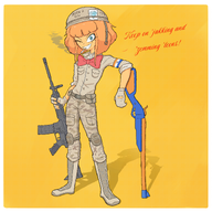 ar-15 armband belt blue_eyes boog boot boots bow broek button button-down_shirt buttons camouflage_pattern camouflagepatroon cigarette ciu criminal_interdiction_unit diamant diamond engelse_tekst english_text exclamation_mark featured fisheye_(drawfag) gem geweeroverhemd_met_knoopsluiting gloves handschoenen hat helm helmet helmit hoed knee_pads kniebeschermers knop knoppen laars laarzen m4_carbine militaire_kleding military_apparel mymy mymy's_gun nerf nerf_gun orange_hair overhemd pants pouch riem shadow shirt sigaret smoke smoking tasje tekst text toy_gun uitroepteken voc ZMTFU // 1488x1488 // 1.6MB