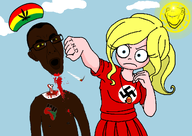 2soyjaks black_skin blunt brown_eyes chud clothes coco ear glasses hair meta:tagme mustache ongezellig open_mouth punch redraw sonnenrad soyjak stubble variant:impish_soyak_ears variant:unknown white_skin yellow_hair yellow_sclera // 1138x807 // 226KB