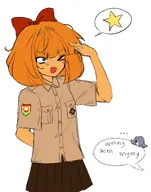 artist:colarikal award blushing flag meta:general_fanart mymy niggerwiggle saluting speech_bubble star uniform vera // 1609x2048 // 236KB
