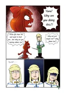 artist:maypachi_hmone baton biting_lip black_pointer blonde_hair blood boot boots bow capelet comic english_text exclamation_mark exclamation_marks orange_hair pointer question_mark question_marks questioning ring skirt speech_bubble speech_bubbles star_of_david text text_bubble text_bubbles the_return_comic thinking tie yelling // 1080x1527 // 148KB
