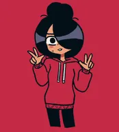 album artist:oeresundbridge maya meta:general_fanart peace_sign red_background // 815x900 // 46KB