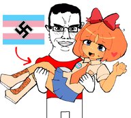 bow_tie bowtie chud chudjak heart holding holding_object love mymy nazi swastika trans trans_flag variant:chudjak // 842x758 // 250KB