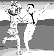 artist:yosack_jaki black_and_white dancing lala_land meta:rijkskunst mymy variant:chudjak // 1183x1251 // 110KB