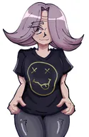blank_background meta:general_fanart nirvana nirvana_logo nirvana_shirt purple_hair single_color_background single_colour_background unknown_artist vera white_background // 1335x2048 // 194KB