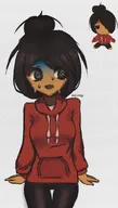 artist:nicololyy black_hair hoodie maya maya_plush meta:general_fanart plush stressed white_void // 736x1296 // 133KB