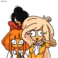 artist:tronikin coco derp_eyes hatsune_miku maya meta:general_fanart mymy ongezellig pointing_at_viewer trio triple_baka triple_zellig // 1140x1140 // 99KB