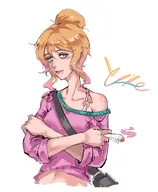 Artist:chewing_devil blank_background blonde_hair blue_eyes meta:general_fanart partially_dyed_hair single_color_background single_colour_background smoke smoking text undershirt white_background white_void wifebeater yfke // 2889x3508 // 564KB