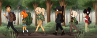 't_histaurant bbwtag cato cleo coco drawing dutch_flag forest looking_down maya meta:general_fanart mymy projectroy ravi smiling uniform unofficial // 6595x2598 // 14MB
