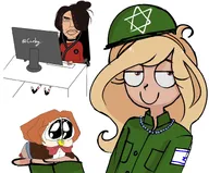artist:mrcarhyla binky chud chudjak coco flag:israel hair_bun hat helmet necklace pink_trangle trangle variant:agugu Yana // 1572x1300 // 203KB