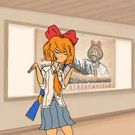 artist:beesseet board bow dutch_flag dutch_text gun meta:general_fanart moa mymy mymy's_gun nerf_gun orange_hair skirt text tie toy_gun // 2048x2048 // 316KB