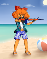 artist:huwabag beach gun meta:rijkskunst mymy rifle shirt summer // 1800x2250 // 1.3MB