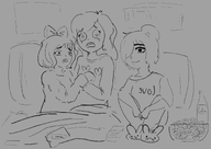 black_and_white bottle bow coco drawing drink food hair_bun hair_covering_eye hair_over_eye hair_over_eye_(maya) happy heart maya meta:general_fanart movie mymy pop popcorn scared shoe sketch slipers smiling sodapop tear tears // 1684x1191 // 523KB