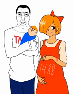 1488 ai ai_cover baby blank_background blue_eyes chud freckles glasses happy heartqueen joy music mymy niggerwiggle pregnant single_color_background single_colour_background song text tnd variant:chudjak video white_background wife zwanger // 1080x1374, 273.1s // 25MB